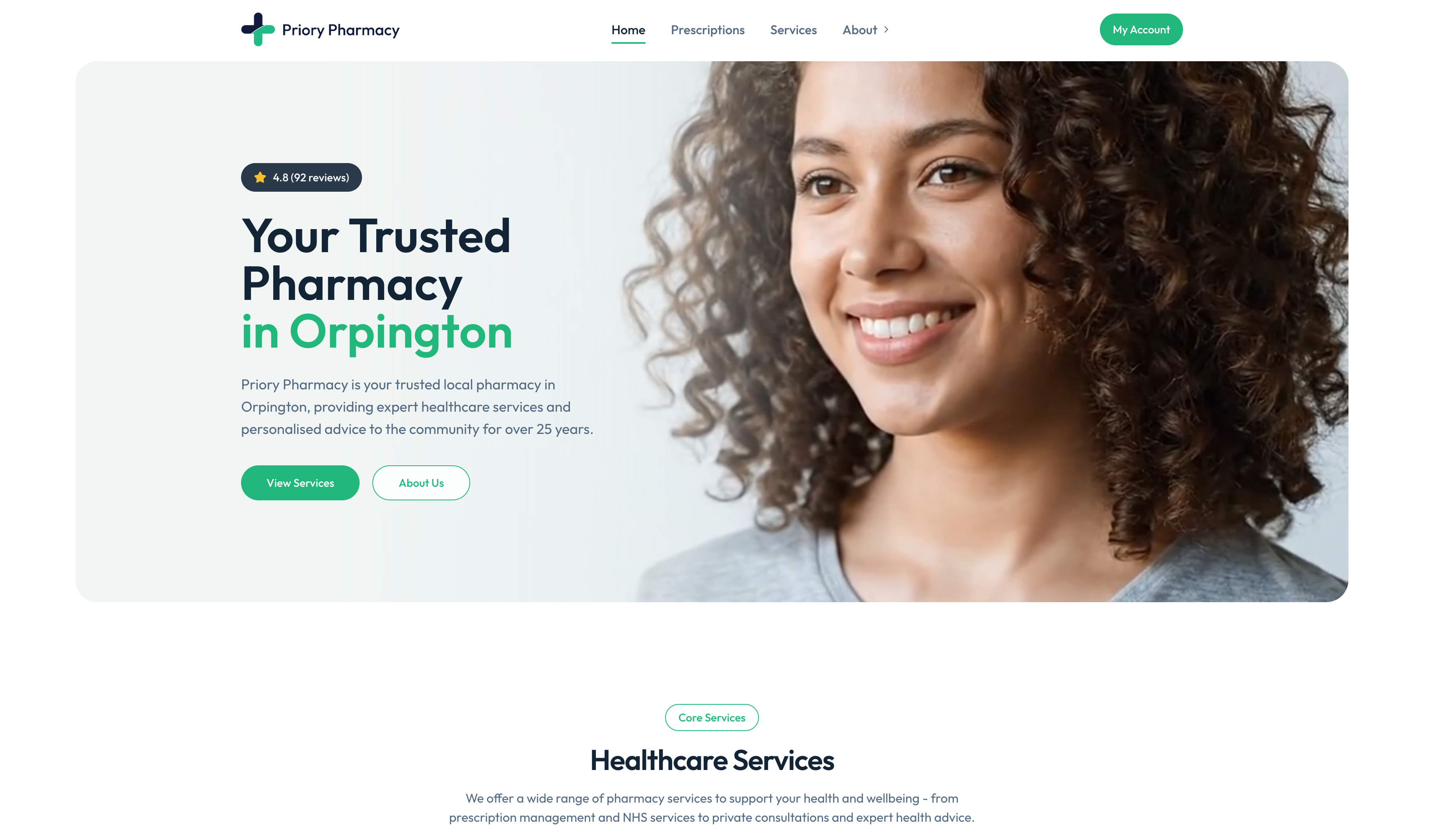 Pharmacy website preview