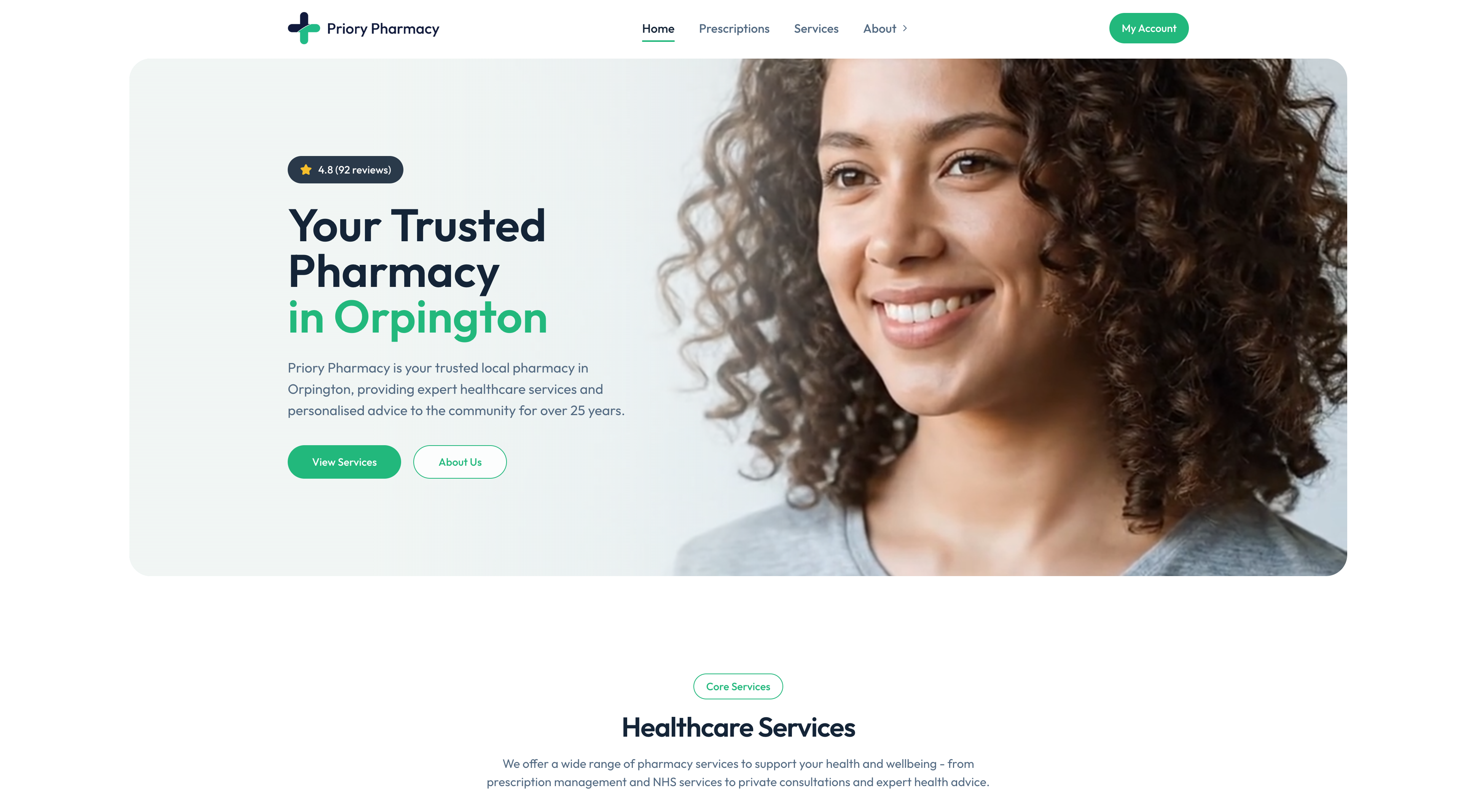 Priory Pharmacy website